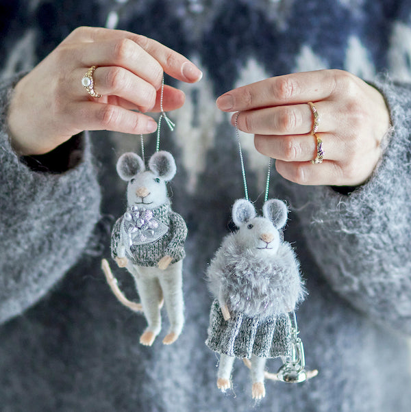 Ornament Peo - grijs (set van 2)